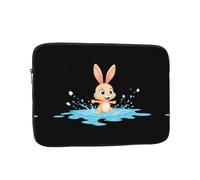 YYHWHJDE Little Rabbit Stepping into The Puddle Picture Housse antichoc pour ordinateur portable 13" pour homme et femme, voyage d'affaires, école et bureau pour une utilisation quotidienne