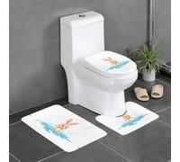 YYHWHJDE Little Rabbit Stepping into The Puddle Prints Lot de 3 tapis de sol antidérapants (61 x 40,6 cm) pour toilettes, coiffeuse et toilettes, facile à nettoyer