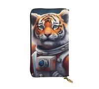 YYHWHJDE Little Tiger in Space Portefeuille long en cuir de qualité pour filles et femmes 19 x 10,5 cm, Noir , Taille unique