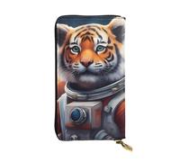YYHWHJDE Little Tiger in Space Portefeuille long en cuir de qualité pour filles et femmes 19 x 10,5 cm, Noir , Taille unique