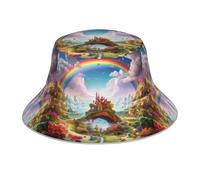 YYHWHJDE Little World Under The Rainbow Chapeau bob réfléchissant pour homme et femme