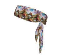 YYHWHJDE Little World Under the Rainbow Foulard de sport, absorbant la transpiration et respirant, bandeau de mouvement, foulard double face