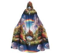 YYHWHJDE Little World Under The Rainbow Prints Cape à capuche pour adulte pour homme et femme