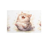 YYHWHJDE Lively Lot de 6 sets de table résistants à l'huile, à la chaleur et durables Motif chat 30,5 x 45,7 cm