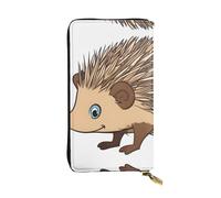 YYHWHJDE Long portefeuille en cuir à motif hérisson de dessin animé conçu pour les filles et les femmes tendance, élégant et personnalisé 19 x 10,5 cm, noir, taille unique, Noir , Taille unique