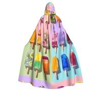 YYHWHJDE Longue cape à capuche pour adulte Motif arc-en-ciel de glaces Pour homme et femme