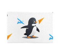 Yyhwhjde Lot de 1 000 puzzles éducatifs en bois éducatifs pour soulager le stress Motif pingouin jouant avec l'avion en papier