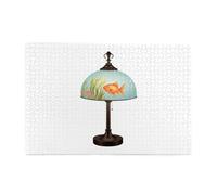 Yyhwhjde Lot de 1 000 puzzles éducatifs en bois pour soulager le stress avec lampe de table en forme de poisson