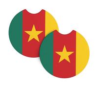Yyhwhjde Lot de 2 porte-gobelets intérieurs de voiture avec drapeau du Cameroun - Étanche et rapide - Pour voitures, camions, SUV et navires