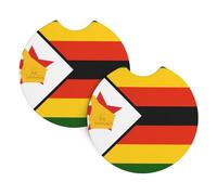 Yyhwhjde Lot de 2 porte-gobelets intérieurs de voiture avec drapeau du Zimbabwe - Étanche et rapide - Pour voitures, camions, SUV et navires