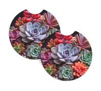 Yyhwhjde Lot de 2 porte-gobelets intérieurs de voiture riches en plantes grasses imprimées étanches et rapides pour voitures, camions, SUV et navires