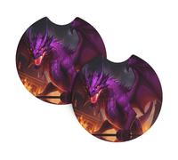 Yyhwhjde Lot de 2 porte-gobelets intérieurs de voiture violets avec imprimé dragon Inferno étanche et rapide pour voitures, camions, SUV et navires
