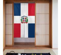 YYHWHJDE Lot de 2 rideaux à motif République dominicaine 86,4 x 142,2 cm en tissu lisse et ne se froisse pas facilement