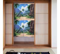 YYHWHJDE Lot de 2 rideaux en tissu imprimé Age of Dinosaurs, 86,4 x 142,2 cm, séparateurs de pièce à suspendre entre les pièces, aux portes