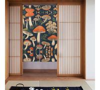 YYHWHJDE Lot de 2 rideaux vintage comestibles imprimés champignons 86,4 x 142,2 cm en tissu, séparateurs de pièce à suspendre entre les pièces, aux portes
