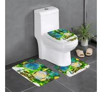 YYHWHJDE Lot de 3 tapis de salle de bain en flanelle bien conçus pour un confort semblable au spa avec motifs de poissons tropicaux, 61 x 40,6 cm