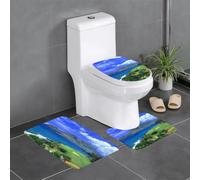YYHWHJDE Lot de 3 tapis de salle de bain en flanelle bien conçus pour un confort semblable au spa - Imprimé tropical hawaïen - 61 x 40,6 cm