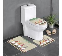 YYHWHJDE Lot de 3 tapis de salle de bain en flanelle bien conçus pour un confort semblable au spa - Motif nains de Noël - 61 x 40,6 cm