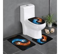 YYHWHJDE Lot de 3 tapis de salle de bain en flanelle bien conçus pour un confort semblable au spa - Motif football - 61 x 40,6 cm
