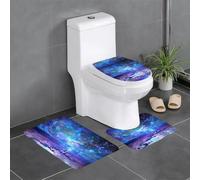 YYHWHJDE Lot de 3 tapis de salle de bain en flanelle bien conçus pour un confort semblable au spa Motif ciel étoilé 61 x 40,6 cm
