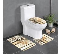 YYHWHJDE Lot de 3 tapis de salle de bain en flanelle bien conçus pour un confort semblable au spa, motif feuilles oranges, 61 x 40,6 cm