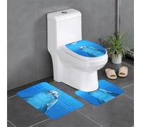 YYHWHJDE Lot de 3 tapis de salle de bain en flanelle bien conçus pour un confort semblable au spa - Motif dauphin souriant - 61 x 40,6 cm