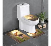 YYHWHJDE Lot de 3 tapis de salle de bain en flanelle bien conçus pour un confort semblable au spa - Motif coq de poulet - 61 x 40,6 cm