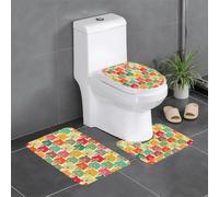 YYHWHJDE Lot de 3 tapis de salle de bain en flanelle bien conçus pour un confort semblable au spa - Motif ours colorés - 61 x 40,6 cm