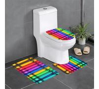 YYHWHJDE Lot de 3 tapis de salle de bain imprimés de crayons de couleur, 61 x 40,6 cm, tapis de sol en flanelle bien conçus pour un confort semblable au spa