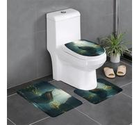 YYHWHJDE Lot de 3 tapis de salle de bain imprimés Shipwreck at The Bottom of The Lake - Tapis de sol antidérapant (61 x 40,6 cm) pour toilettes, coiffeuses et toilettes - Facile à nettoyer