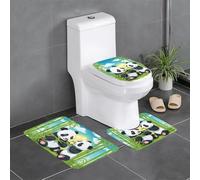 YYHWHJDE Lot de 3 tapis de sol antidérapants avec deux motifs pandas heureux pour un confort ultime, salle de bain Master Bathrooms