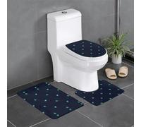 YYHWHJDE Lot de 3 tapis de sol antidérapants avec joli fond bleu pour un confort ultime, salle de bains principale