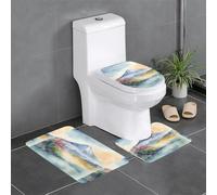 YYHWHJDE Lot de 3 tapis de sol antidérapants avec joli motif Mt. Fuji pour un confort ultime, salle de bain Master Bathrooms