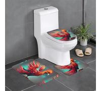 YYHWHJDE Lot de 3 tapis de sol antidérapants avec joli motif phénix pour un confort ultime, salle de bains principale
