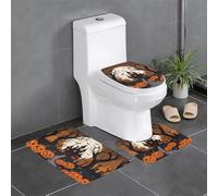 YYHWHJDE Lot de 3 tapis de sol antidérapants avec motifs gothiques Happy Halloween pour un confort ultime, salle de bains principale