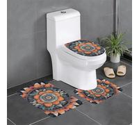 YYHWHJDE Lot de 3 tapis de sol antidérapants bohèmes mandala fleurs colorées pour un confort ultime