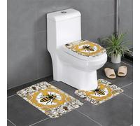YYHWHJDE Lot de 3 tapis de sol antidérapants en forme de U avec joli motif miel, fermement fixé, absorbant et durable, épais et confortable