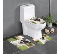 YYHWHJDE Lot de 3 tapis de sol antidérapants en forme de U - Tapis de sol de toilette en forme de U, fermement fixé, absorbant et durable, épais et confortable