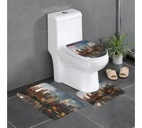 YYHWHJDE - Lot de 3 tapis de sol antidérapants en forme de U - Tapis de sol de toilette en forme de U - Tapis de sol de toilette fermement fixé, absorbant et durable, épais et confortable