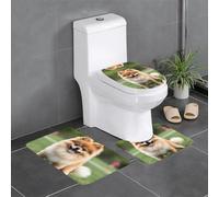 YYHWHJDE Lot de 3 tapis de sol antidérapants Happy à poils courts de Poméranie pour un confort ultime, Master Bathrooms