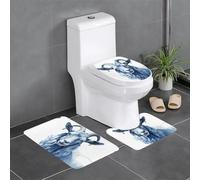 YYHWHJDE Lot de 3 tapis de sol antidérapants imprimés chèvre bleue pour un confort ultime