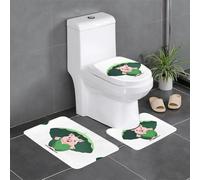 YYHWHJDE Lot de 3 tapis de sol antidérapants Motif cochon avec grand parapluie feuille de lotus pour un confort ultime, Master Bathrooms