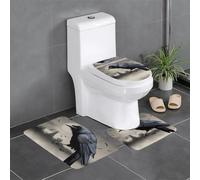 YYHWHJDE Lot de 3 tapis de sol antidérapants Motif corbeau nocturne pour un confort ultime