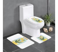 YYHWHJDE Lot de 3 tapis de sol antidérapants Motif fleurs dans un pot de miel Tapis de salle de bain pour un confort ultime