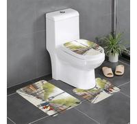 YYHWHJDE Lot de 3 tapis de sol antidérapants Motif Paris Street Scène Tour Eiffel Tapis de salle de bain pour un confort ultime