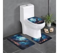 YYHWHJDE Lot de 3 tapis de sol antidérapants Motif petit dinosaure à côté de la lune pour un confort ultime, Master Bathrooms