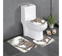YYHWHJDE Lot de 3 tapis de sol antidérapants pour salle de bain Motif bobcat sauvage