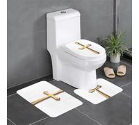 YYHWHJDE Lot de 3 tapis de sol antidérapants pour salle de bain - Motif croix sculptée pour un confort ultime