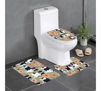 YYHWHJDE Lot de 3 tapis de sol antidérapants pour salle de bain Motif floral Border Collie pour un confort ultime