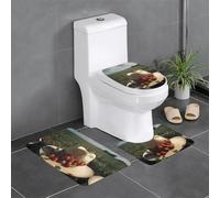 YYHWHJDE Lot de 3 tapis de sol antidérapants pour salle de bain Motif fraises sauvages dans un chapeau de paille